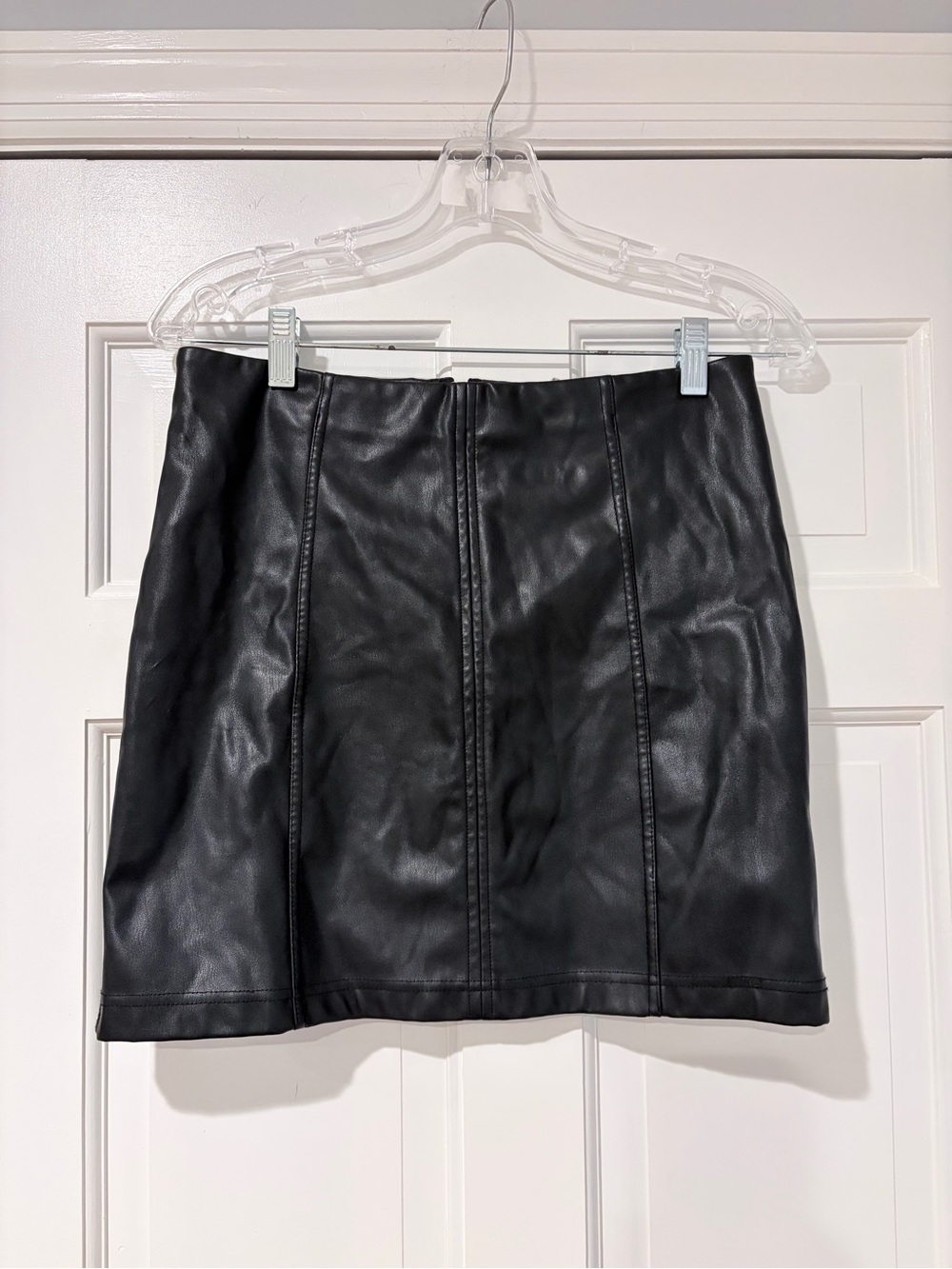 Altar'd State Black Faux Leather Mini Skirt